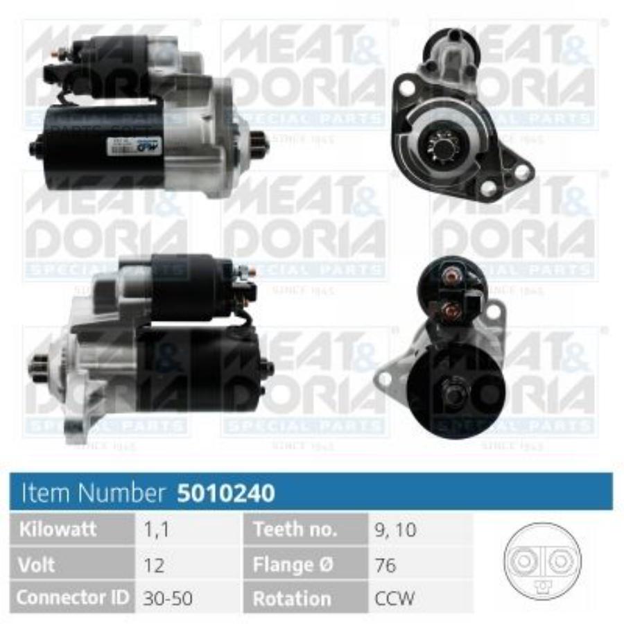 

Стартер 12V 1,1KW Audi A3 (8L1), Ford Galaxy I