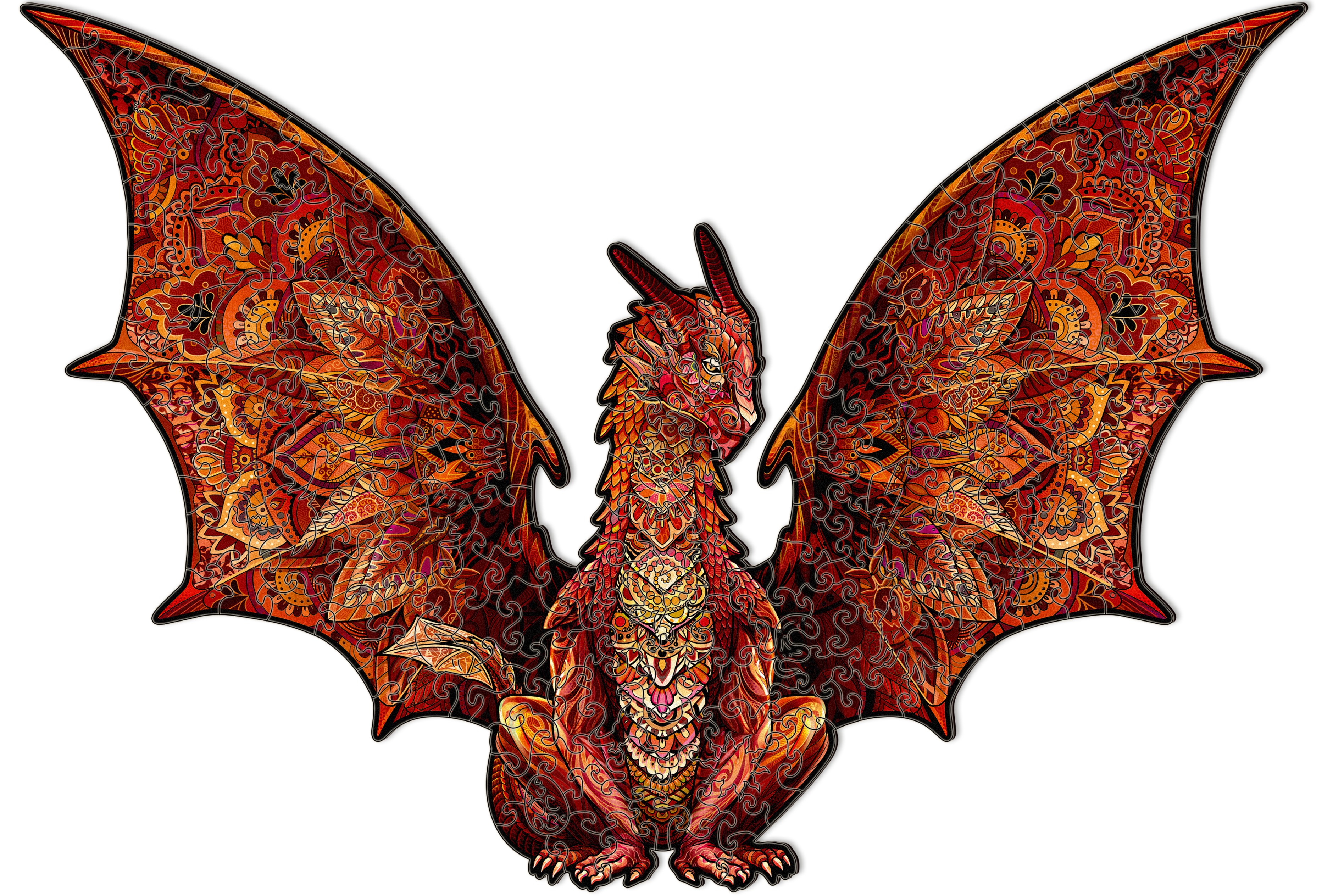 Деревянный пазл Огненный дракон 30x38 см деталей 210