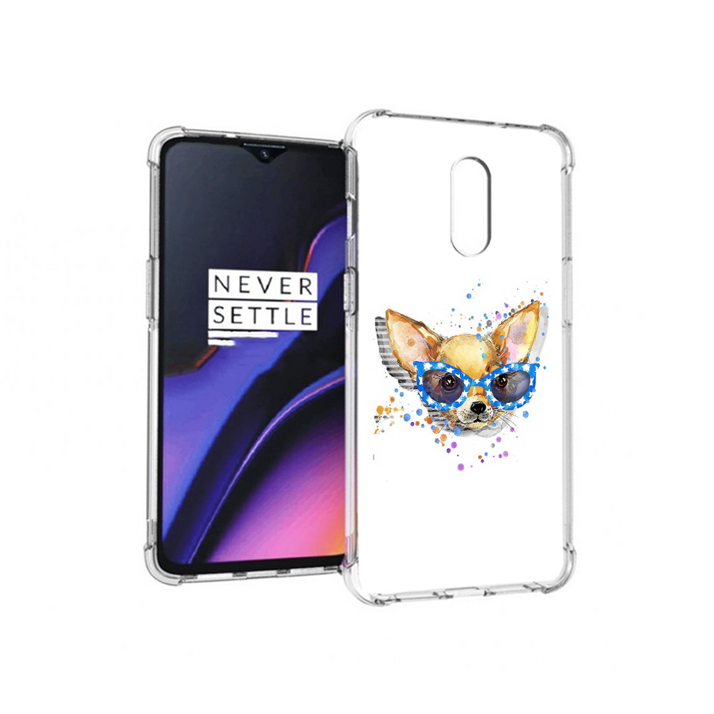 

Чехол MyPads Tocco для OnePlus 7 чихуа-хуа в очках (PT227043.140.691), Прозрачный, Tocco
