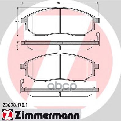 

Тормозные колодки ZIMMERMANN дисковые 236981701