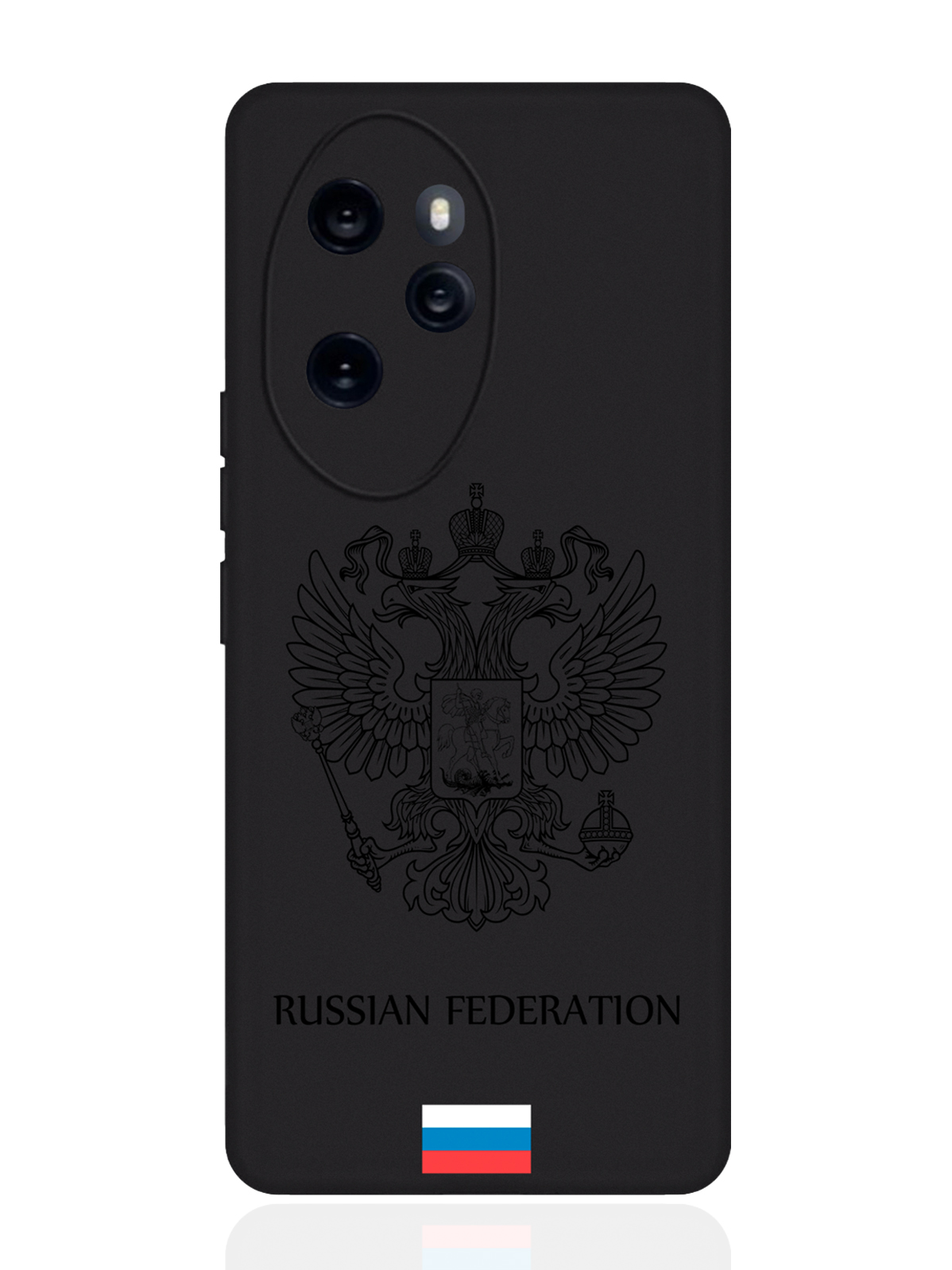 

Чехол для смартфона Honor 100 Pro черный силиконовый Черный лаковый Герб Россия, Разноцветный, Honor