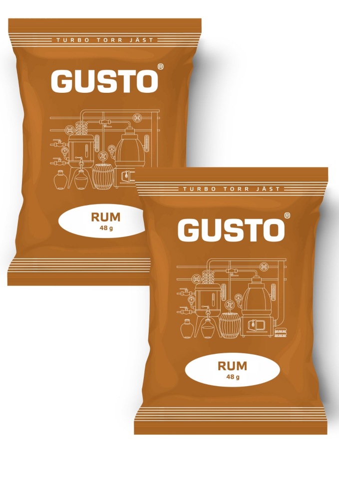 Спиртовые турбо дрожжи GUSTO RUM, 48гр (в комплекте 2 шт)