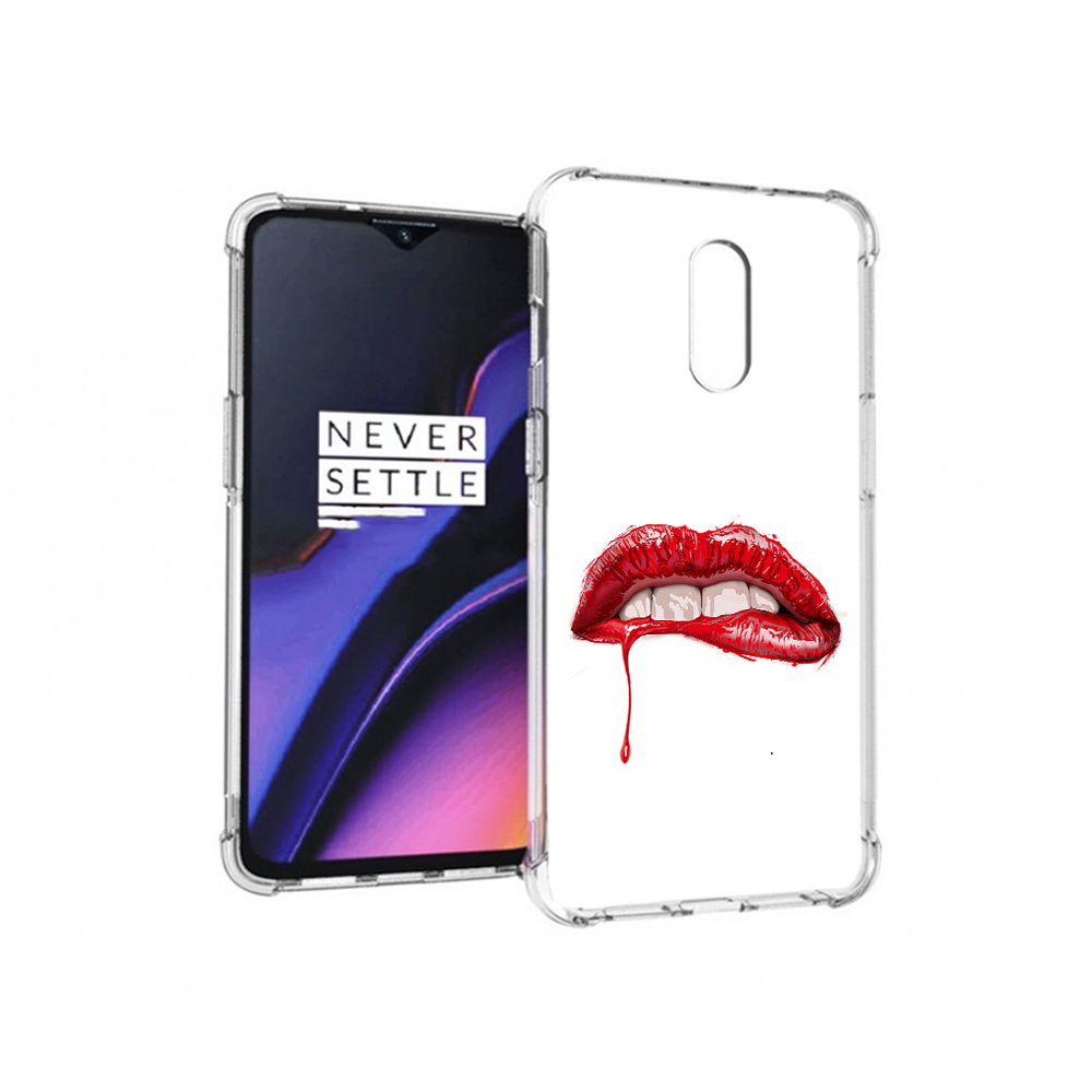 

Чехол MyPads Tocco для OnePlus 7 яркие красные губы (PT227043.140.706), Прозрачный, Tocco