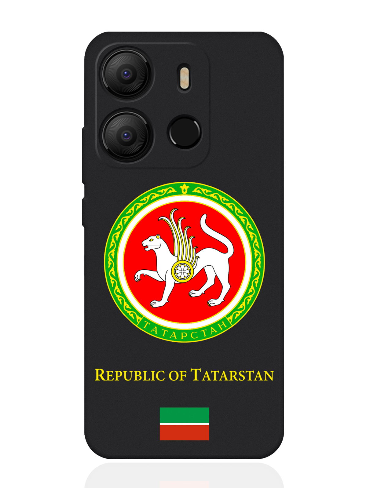 

Чехол для Tecno Pop 7 Герб Татарстана черный, Разноцветный