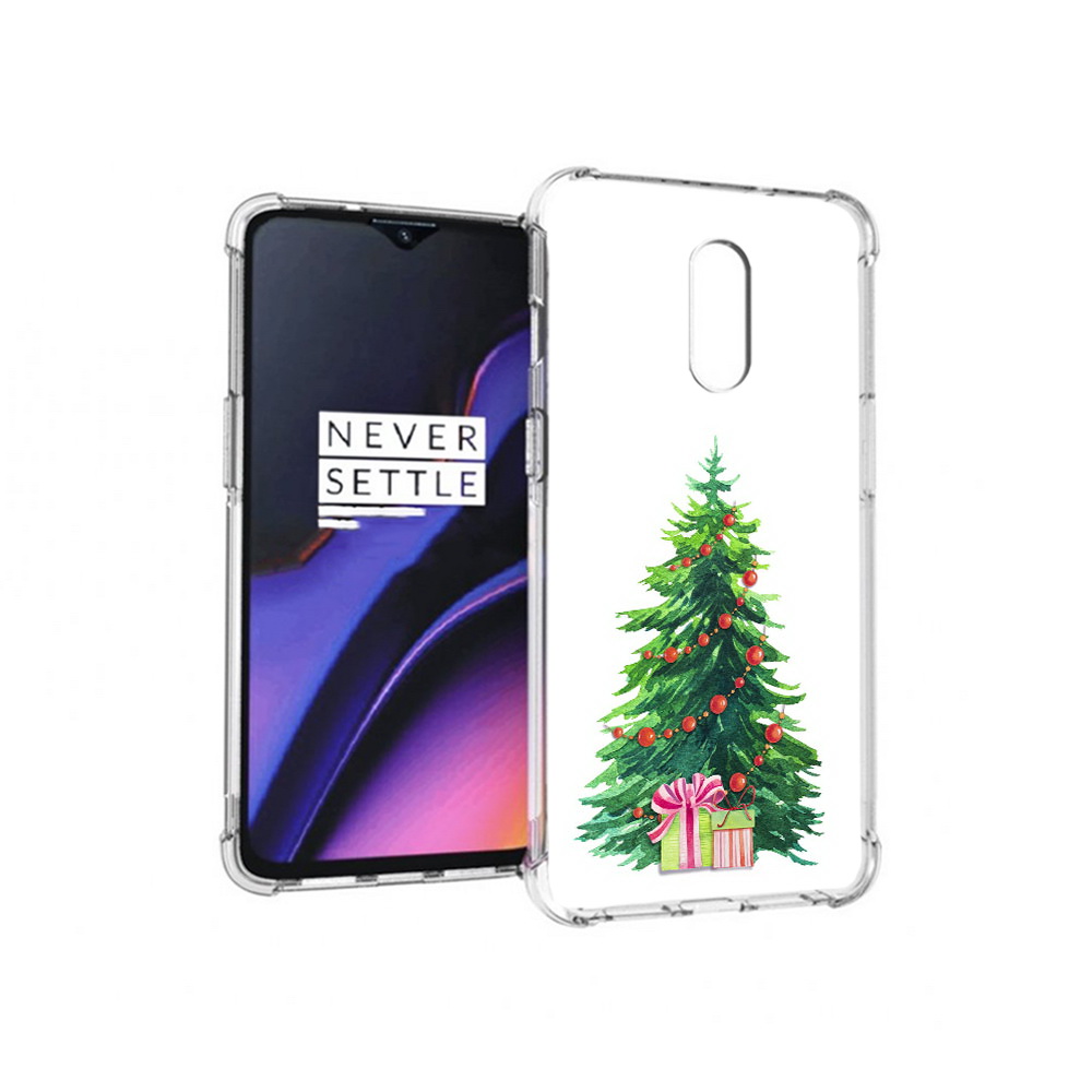 

Чехол MyPads Tocco для OnePlus 7 Елка новогодняя с подарками акварель (PT227043.140.78), Прозрачный, Tocco