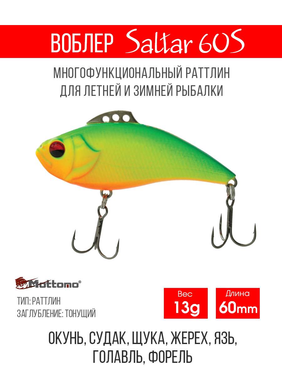 

Воблер Mottomo Saltar 60S 13g Chart Ghost, Разноцветный, Saltar