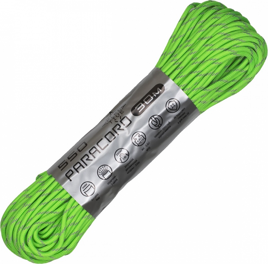 

Паракорд 550 Cord 30м световозвращающий (neon green)