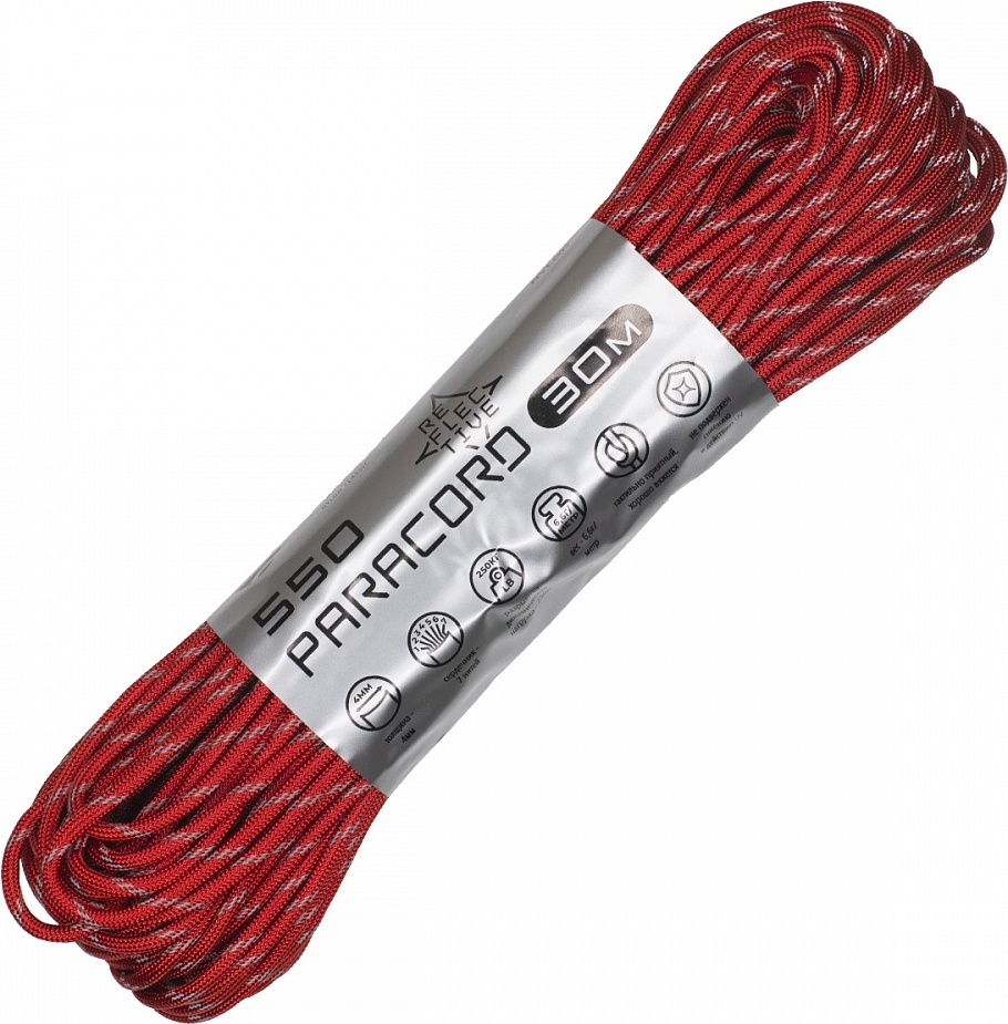 

Паракорд 550 Cord 30м световозвращающий (red), Красный