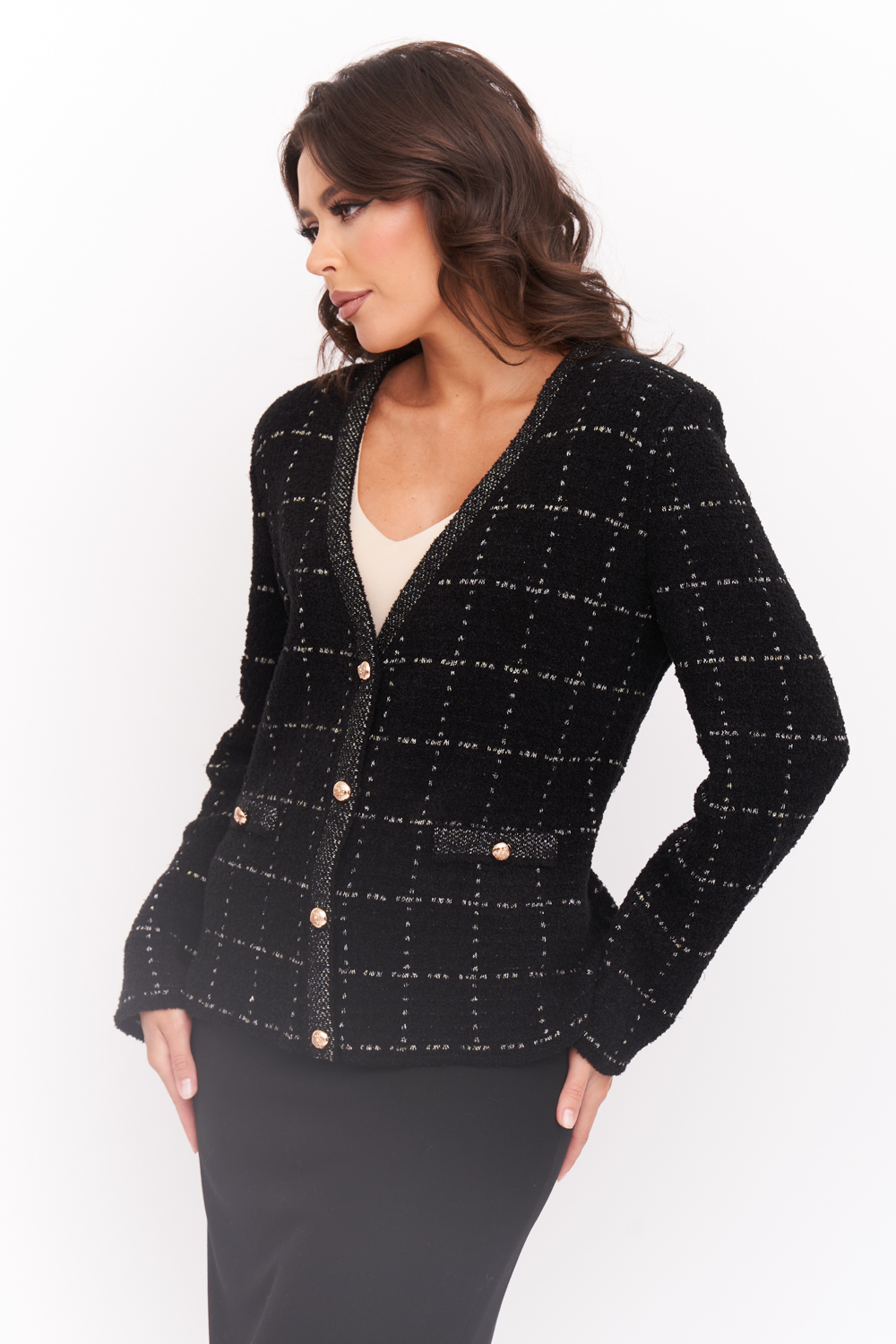 

Кардиган женский Текстильная Мануфактура Д 3277 черный 56 RU, Д 3277