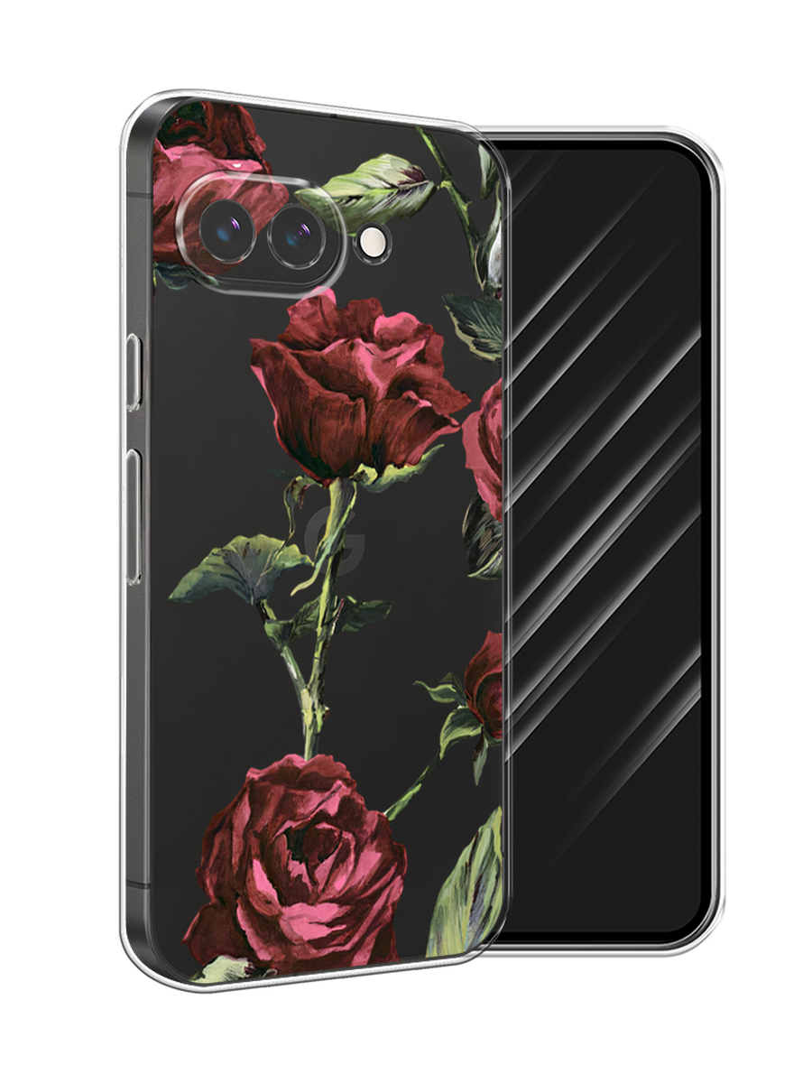 

Чехол Awog на Google Pixel 9a "Бордовые розы фон", Бордовый, 272250-1