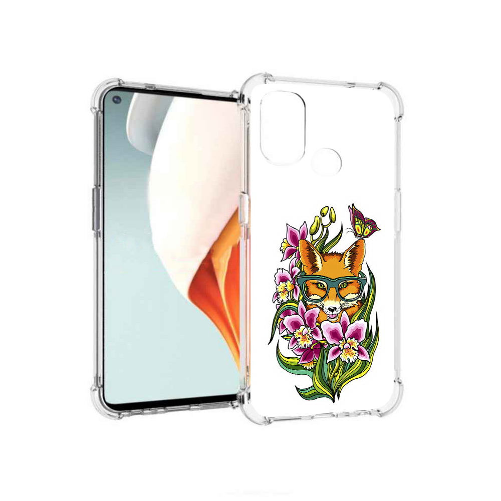 

Чехол MyPads Tocco для OnePlus Nord N100 Лиса в цветах (PT227045.141.108), Прозрачный, Tocco