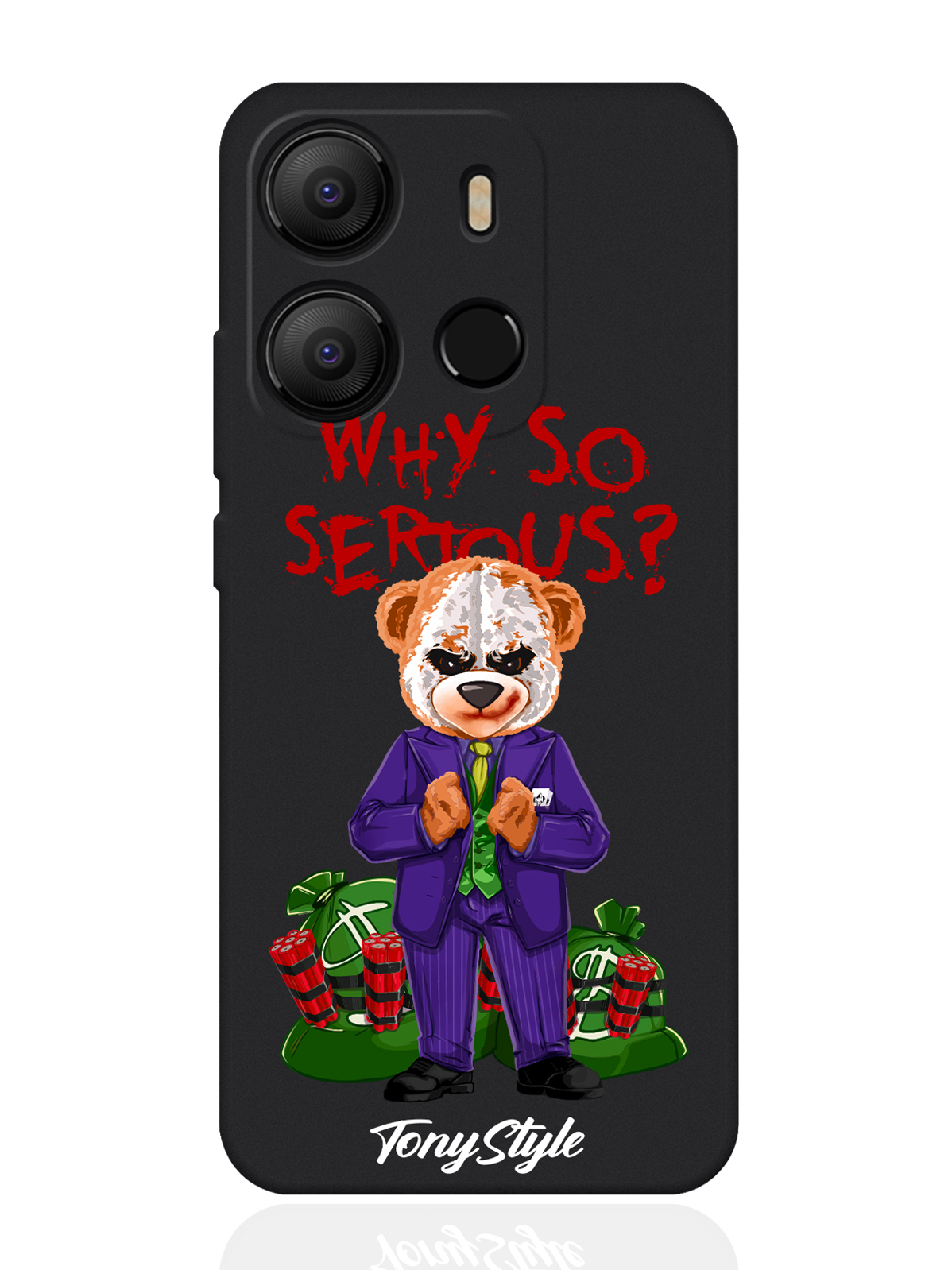 

Чехол для Tecno Pop 7 Tony Style Why so serious черный, Разноцветный