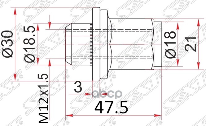 Гайка Колесная Toyota M12*1,5 Закрытая С Шайбой Sat арт. ST-90942-01058