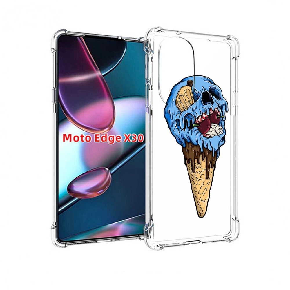 

Чехол MyPads мороженное череп для Motorola Moto Edge X30, Прозрачный, Tocco