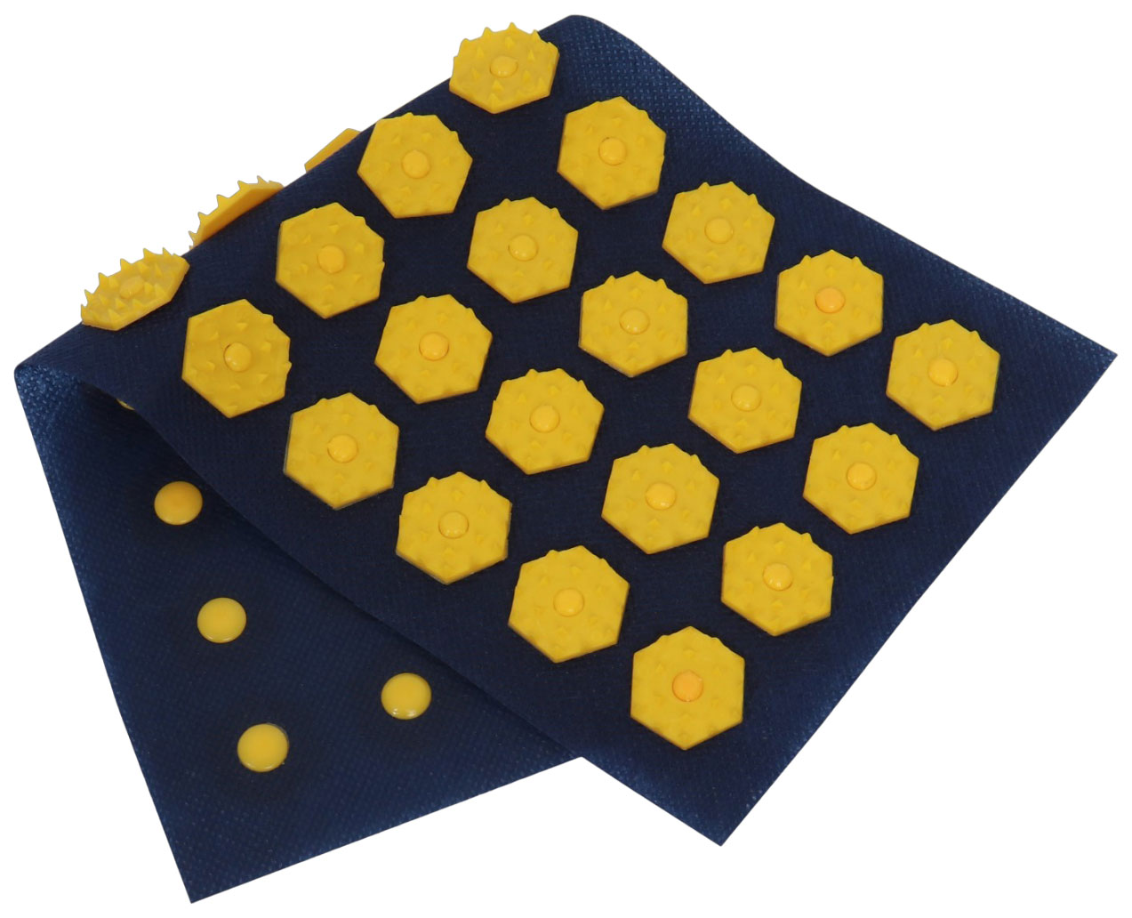 Ипликатор-коврик, основа спанбонд, 40 модулей, 14x32 см, цвет тёмно-синий/жёлтый