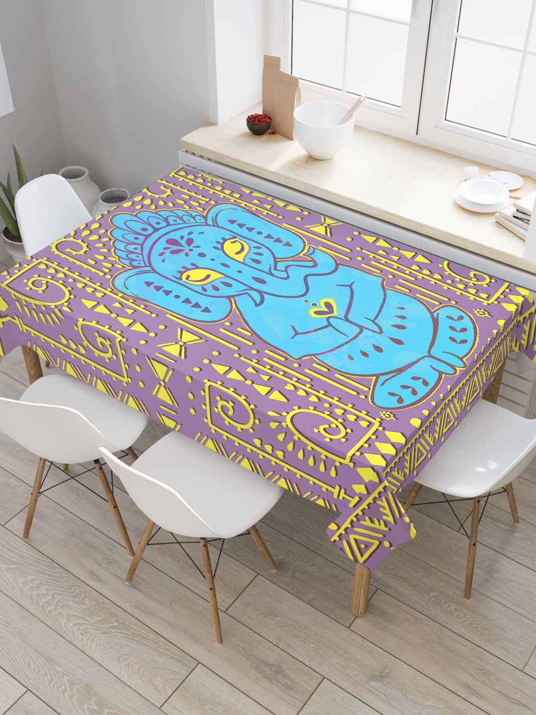 

Скатерть прямоугольная JoyArty "Божество в золоте" из сатена, 120x145 см, Божество в золоте