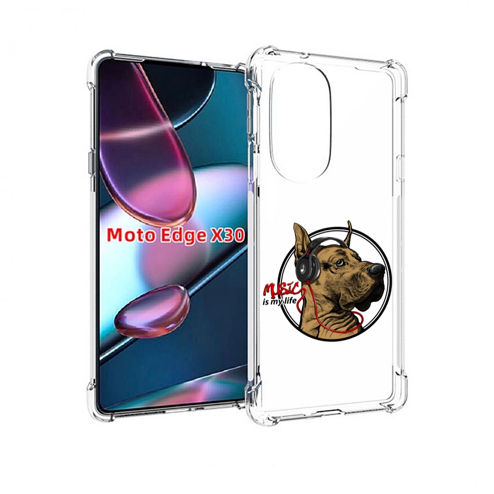 

Чехол MyPads музыкальная собака для Motorola Moto Edge X30, Прозрачный, Tocco