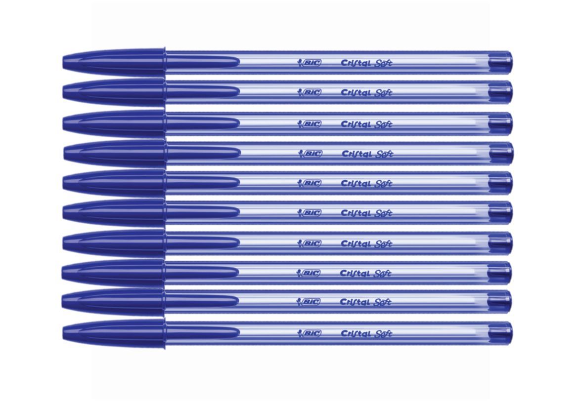 

Набор 10 шт. Ручка шариковая Bic Cristal Soft синяя, 1,2мм