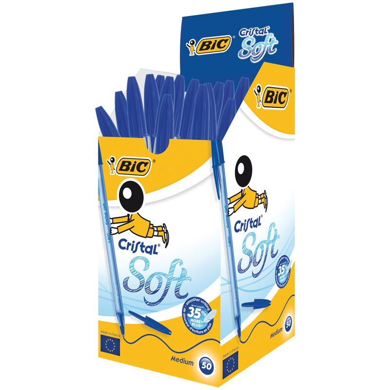 

Набор 50 шт. Ручка шариковая Bic Cristal Soft синяя, 1,2мм