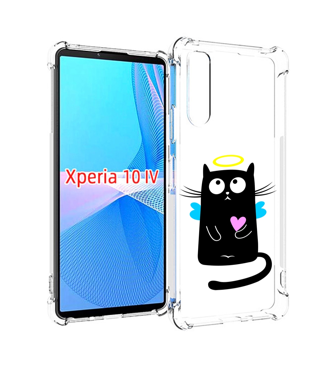 

Чехол MyPads Кот ангелок для Sony Xperia 10 IV (10-4), Прозрачный, Tocco