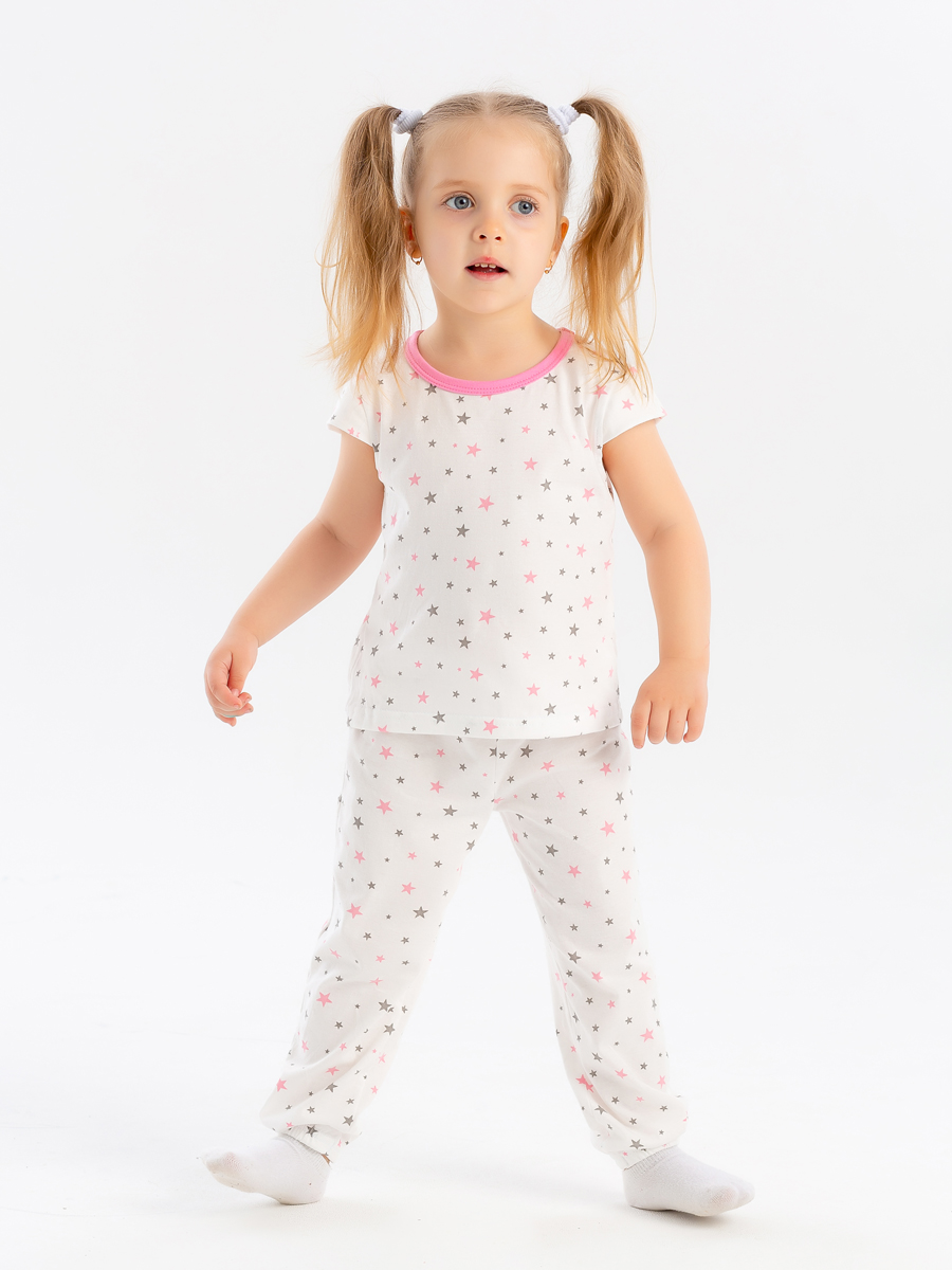 Пижама детская для девочек КотМарКот 2801583 Цвет белый размер 110