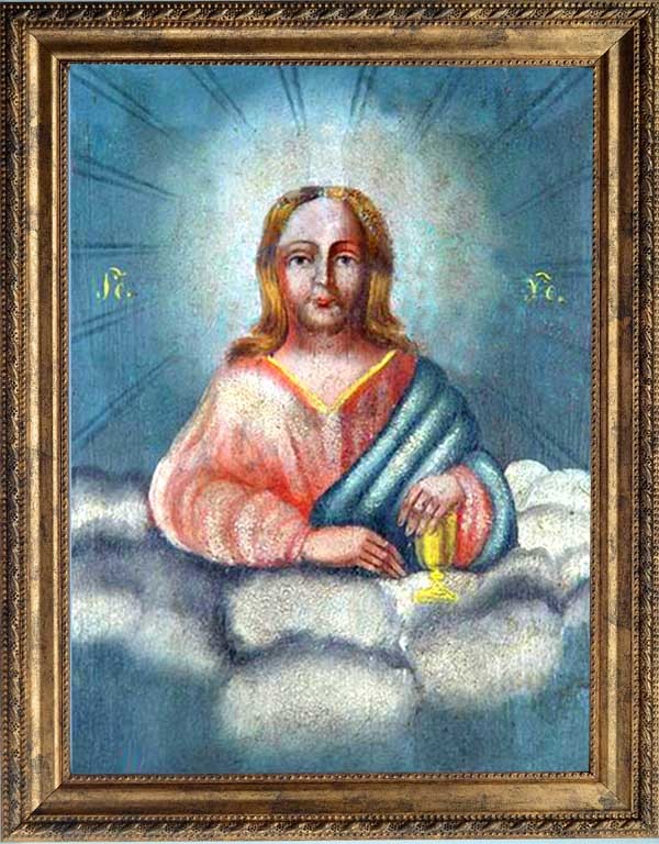 

Спас на облацех. Икона Иисуса Христа на холсте.