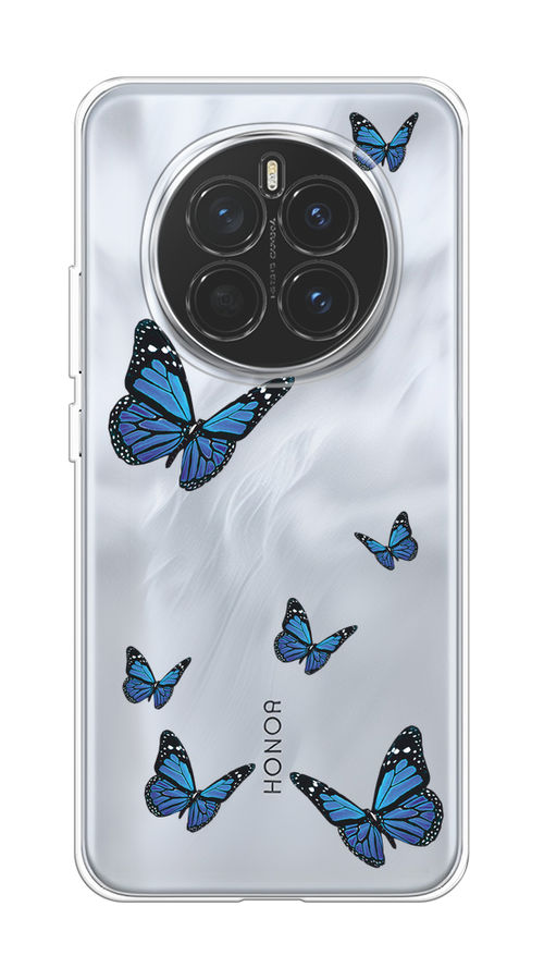 

Чехол на Honor Magic 7 "Blue butterflies", Синий;черный, 6125550-1