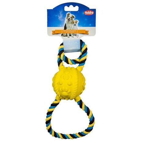 фото Игрушка для собак мяч с веревками 31см латекс nobby