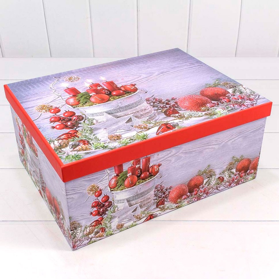 Коробка подарочная OMG-GIFT Новогодний натюрморт 730605/1666-21 прямоугольная 21х15х8,5