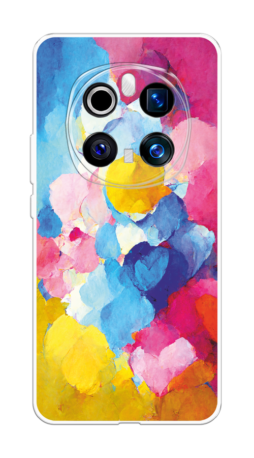 

Чехол на Honor Magic 7 Pro "Яркие пятна", Синий;голубой;желтый;розовый, 6125650-1