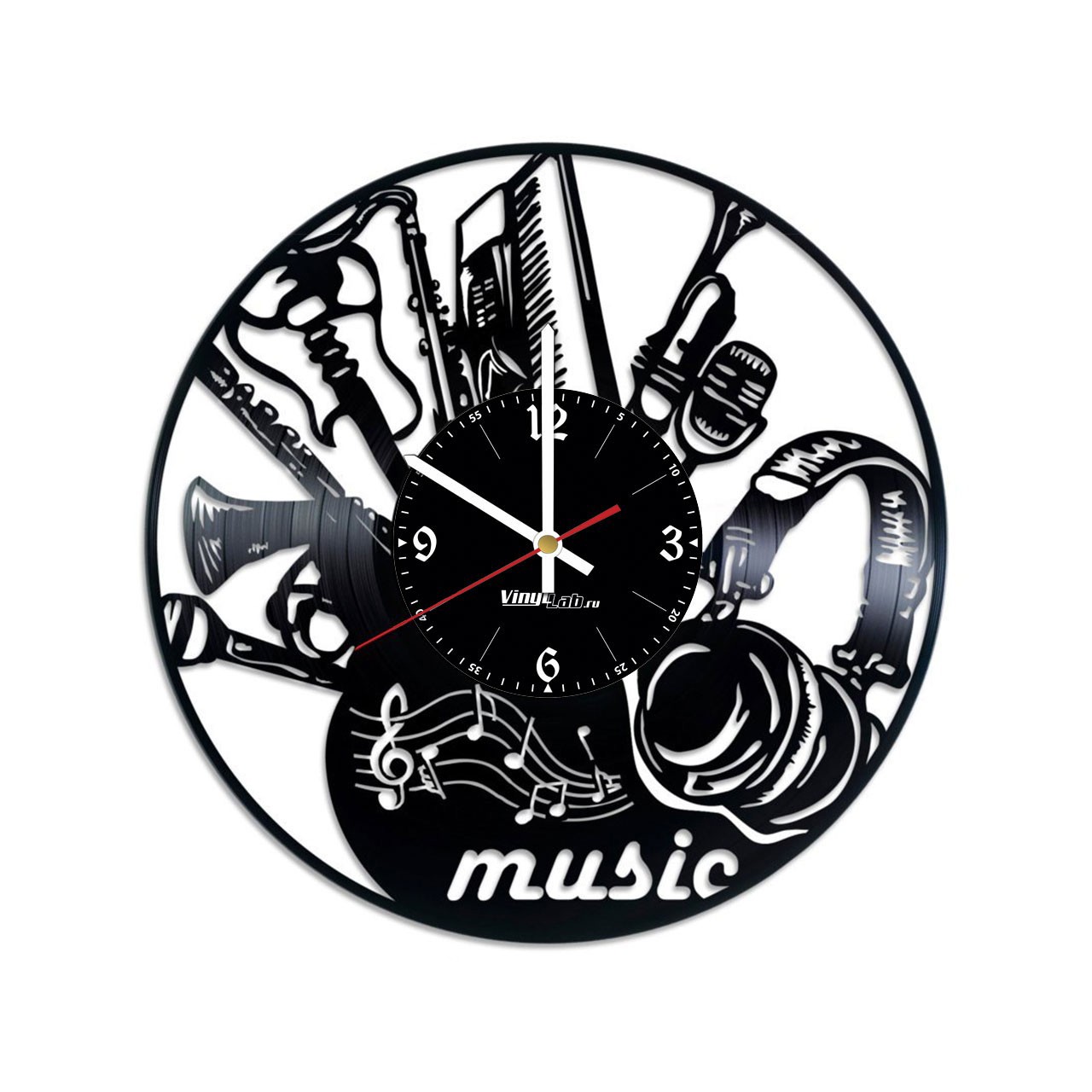 Часы из виниловой пластинки (c) VinylLab - Music