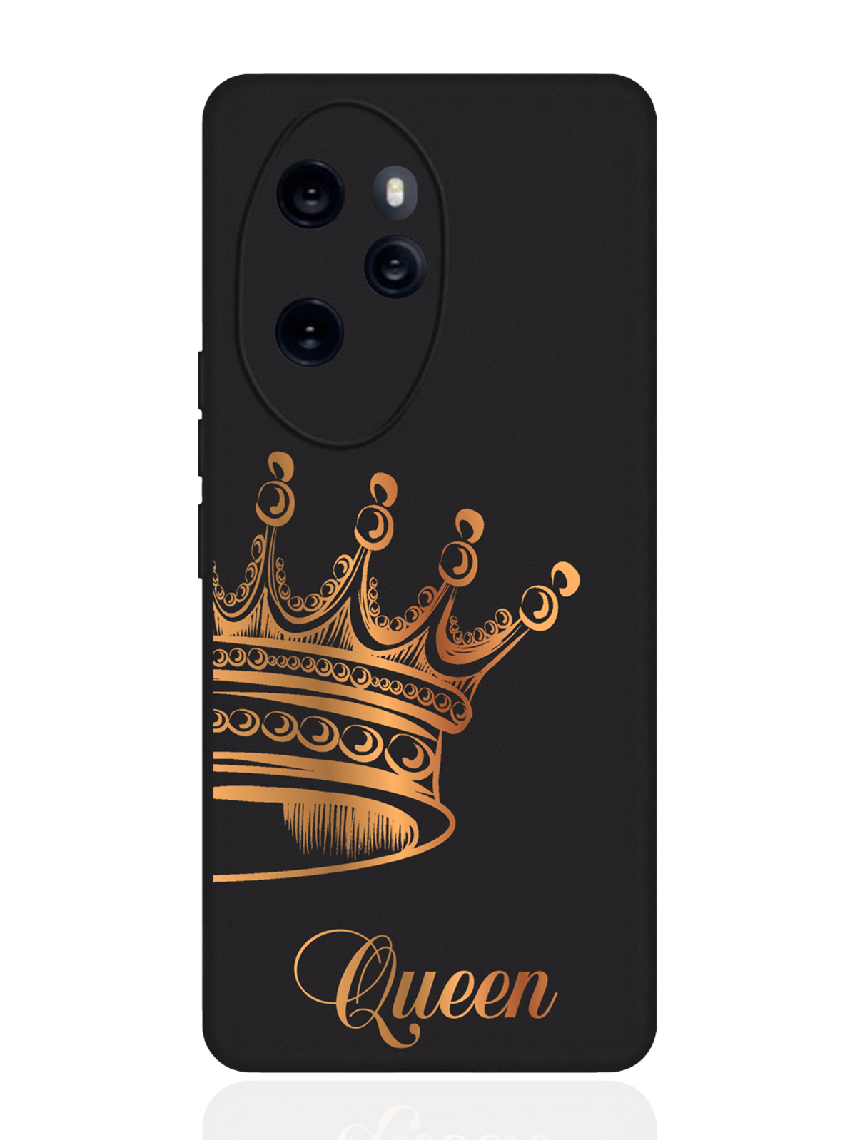 

Чехол для смартфона Honor 100 Pro черный силиконовый Парный чехол корона Queen, Honor