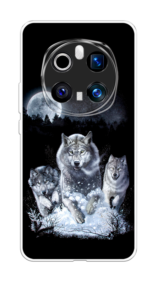 

Чехол на Honor Magic 7 Pro "Стая волков под луной", Черный;белый;серый, 6125650-1
