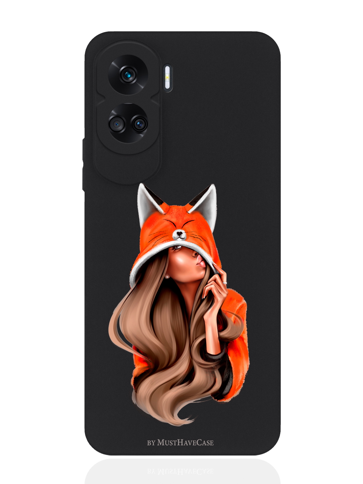 

Чехол для смартфона Honor 90 Lite черный силиконовый Foxy Girl, Оранжевый;черный, Honor