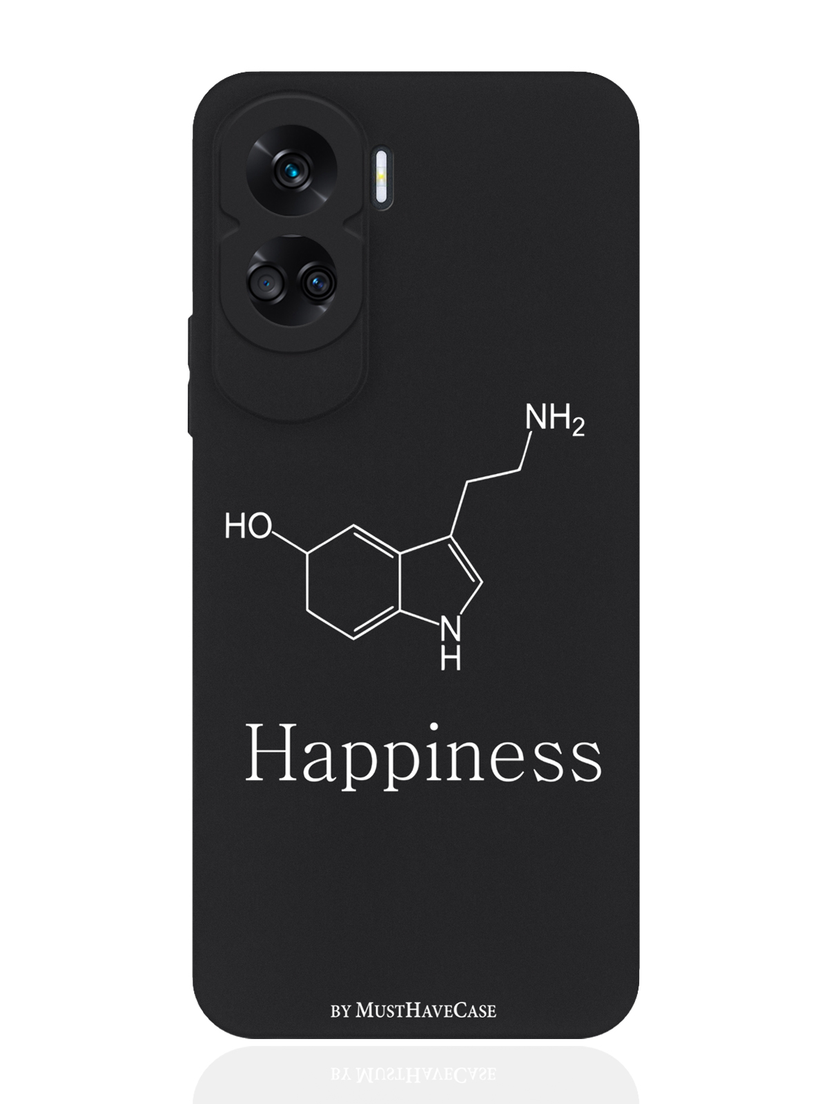 

Чехол для смартфона Honor 90 Lite черный силиконовый Молекула счастья, Черный;белый, Honor