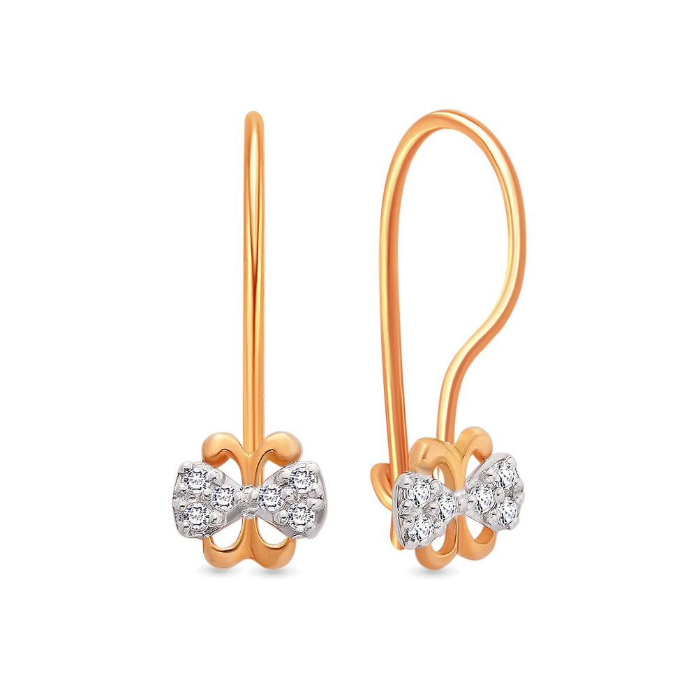 

Серьги из красного золота 585Gold 602000759, фианит, 602000759