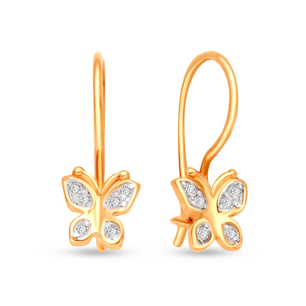 

Серьги из красного золота 585Gold 602000737, фианит, 602000737