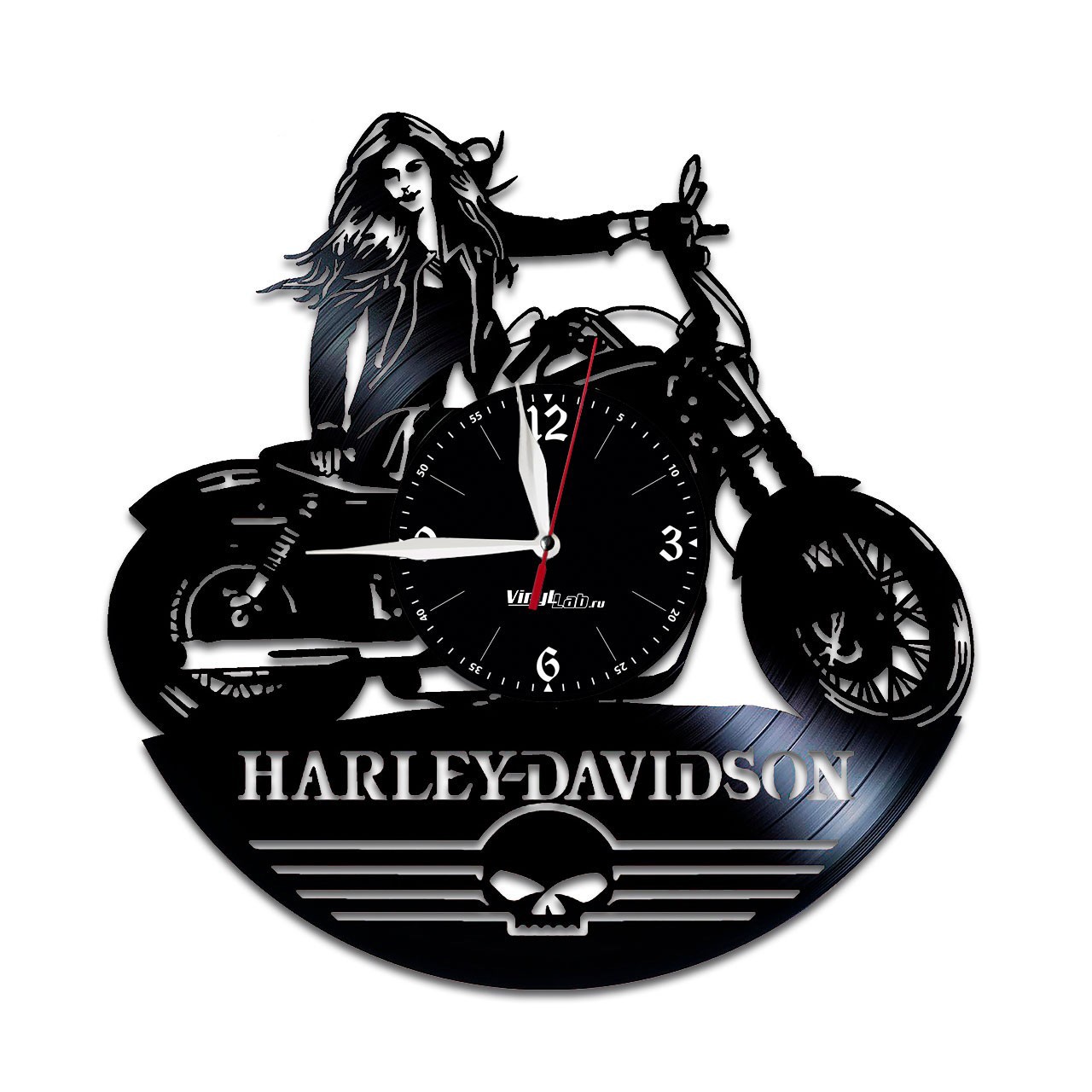 фото Часы из виниловой пластинки (c) vinyllab - harley-davidson