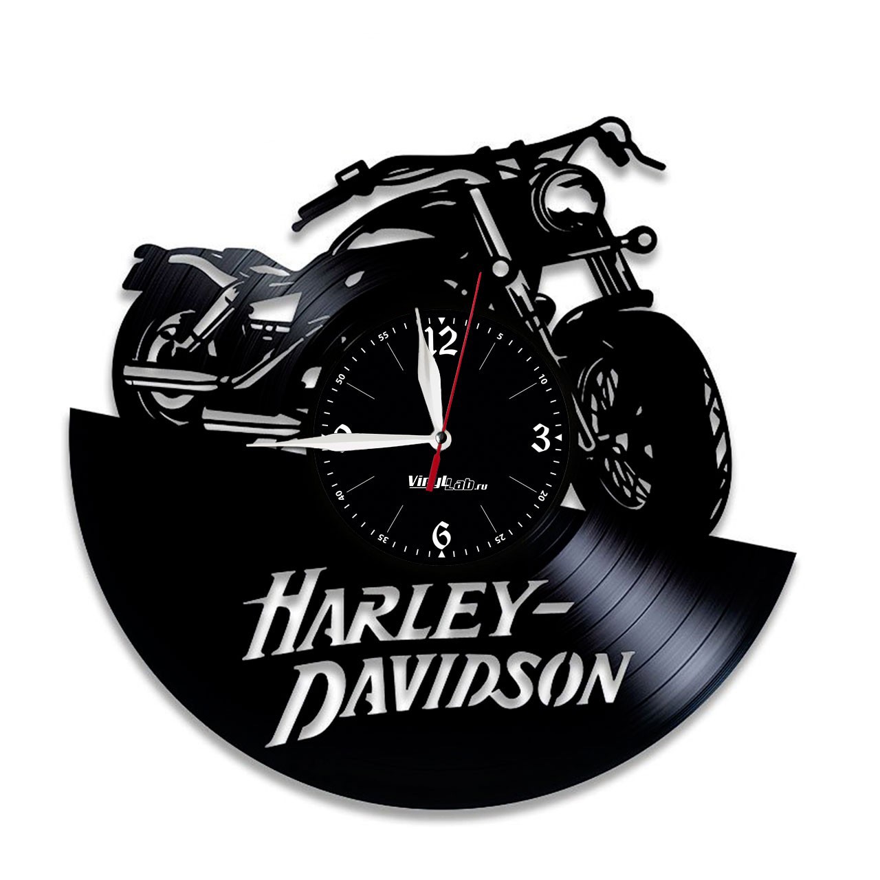 

Часы из виниловой пластинки (c) VinylLab - Harley-Davidson