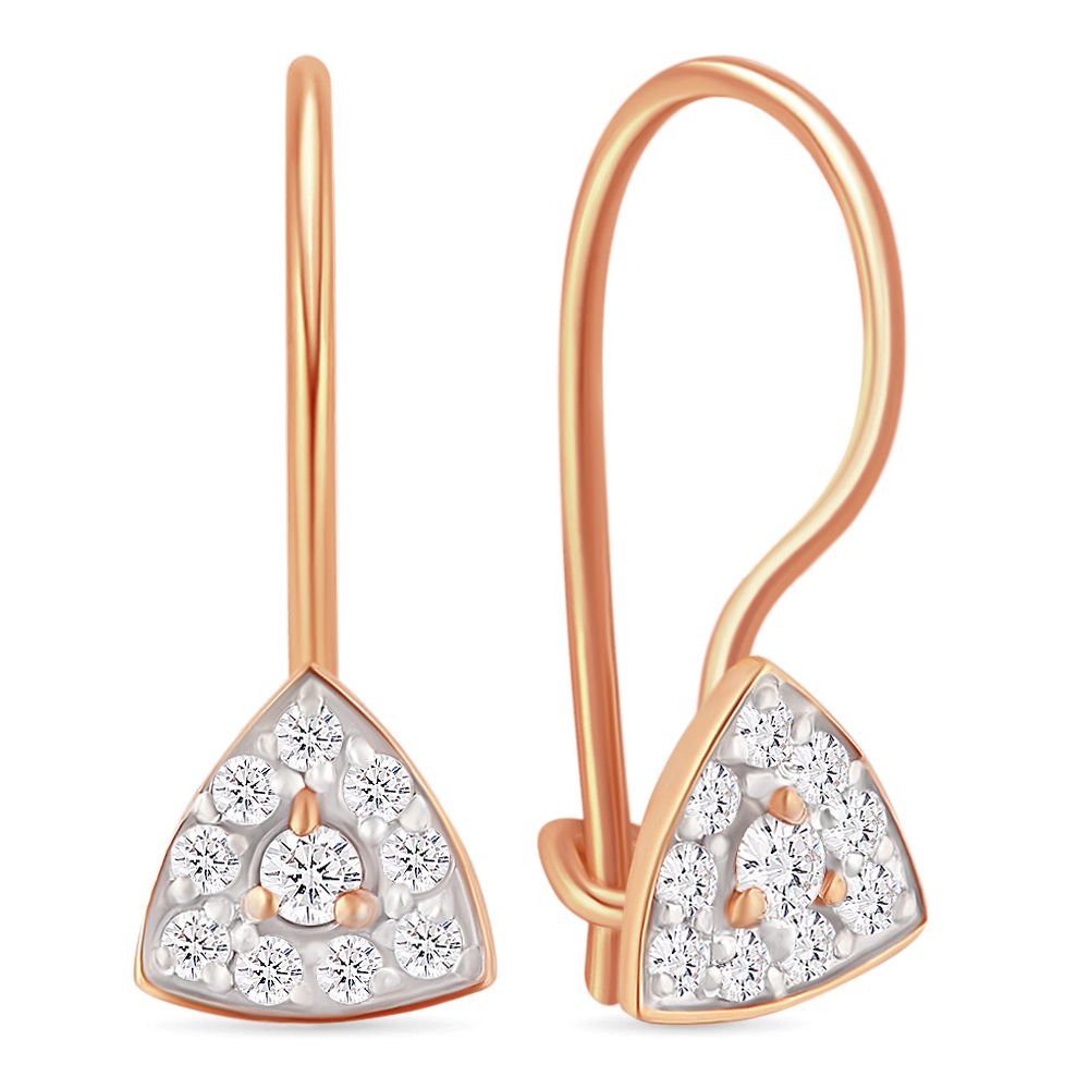 

Серьги из красного золота 585Gold 602000755, фианит, 602000755