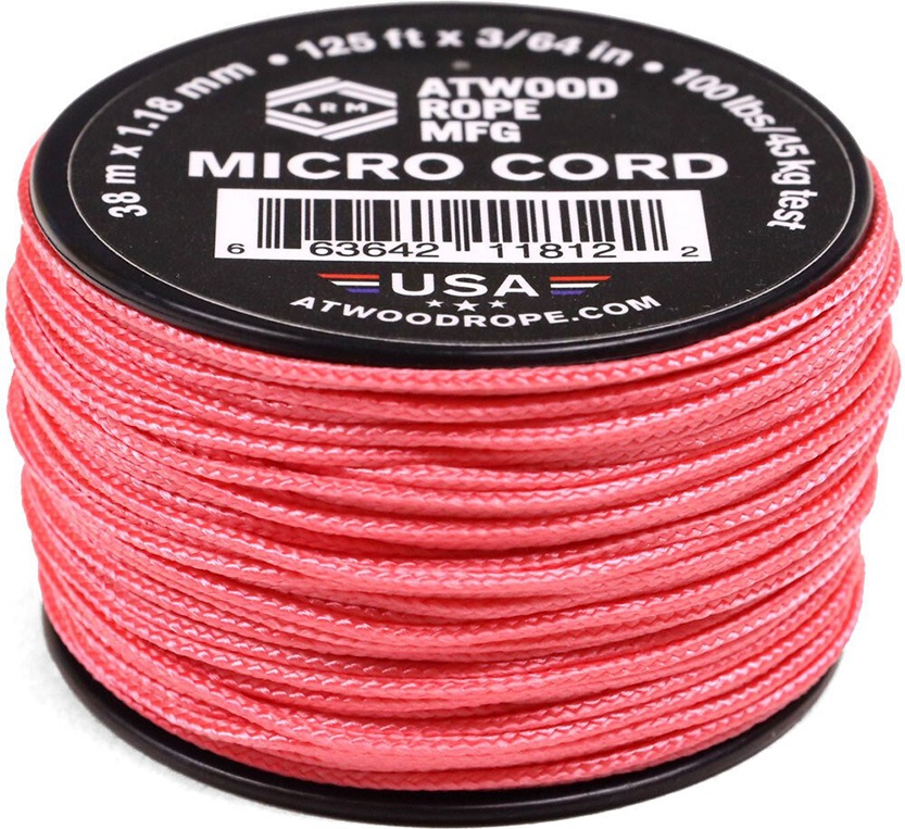 фото Паракорд atwoodrope 1.18мм x 125' micro cord 38м (pink)