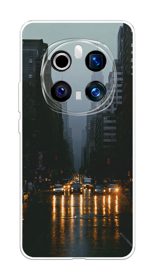 

Чехол на Honor Magic 7 Pro "Дождливый Нью Йорк", Черный;серый, 6125650-1