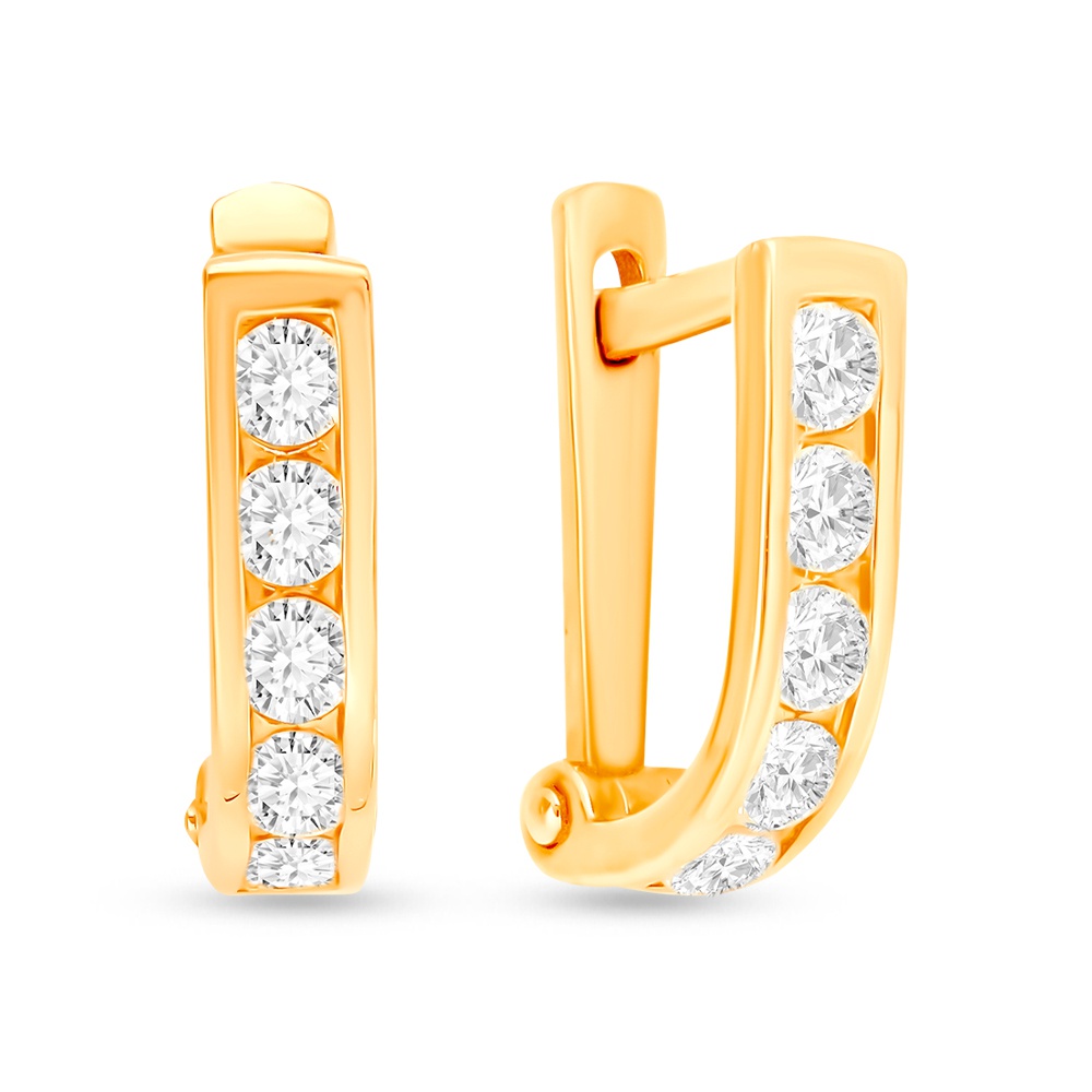 

Серьги из красного золота 585Gold 602000780, фианит, 602000780