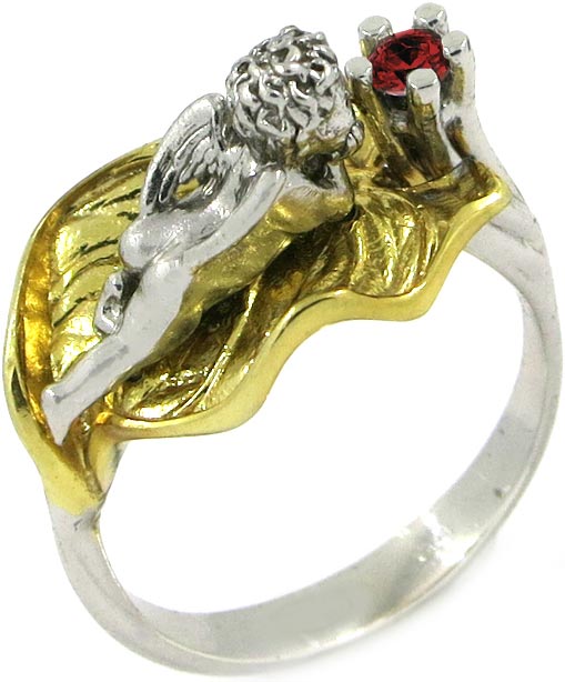 Кольцо из серебра с гранатом р. 16,5 Spika Gold 1816-055-08