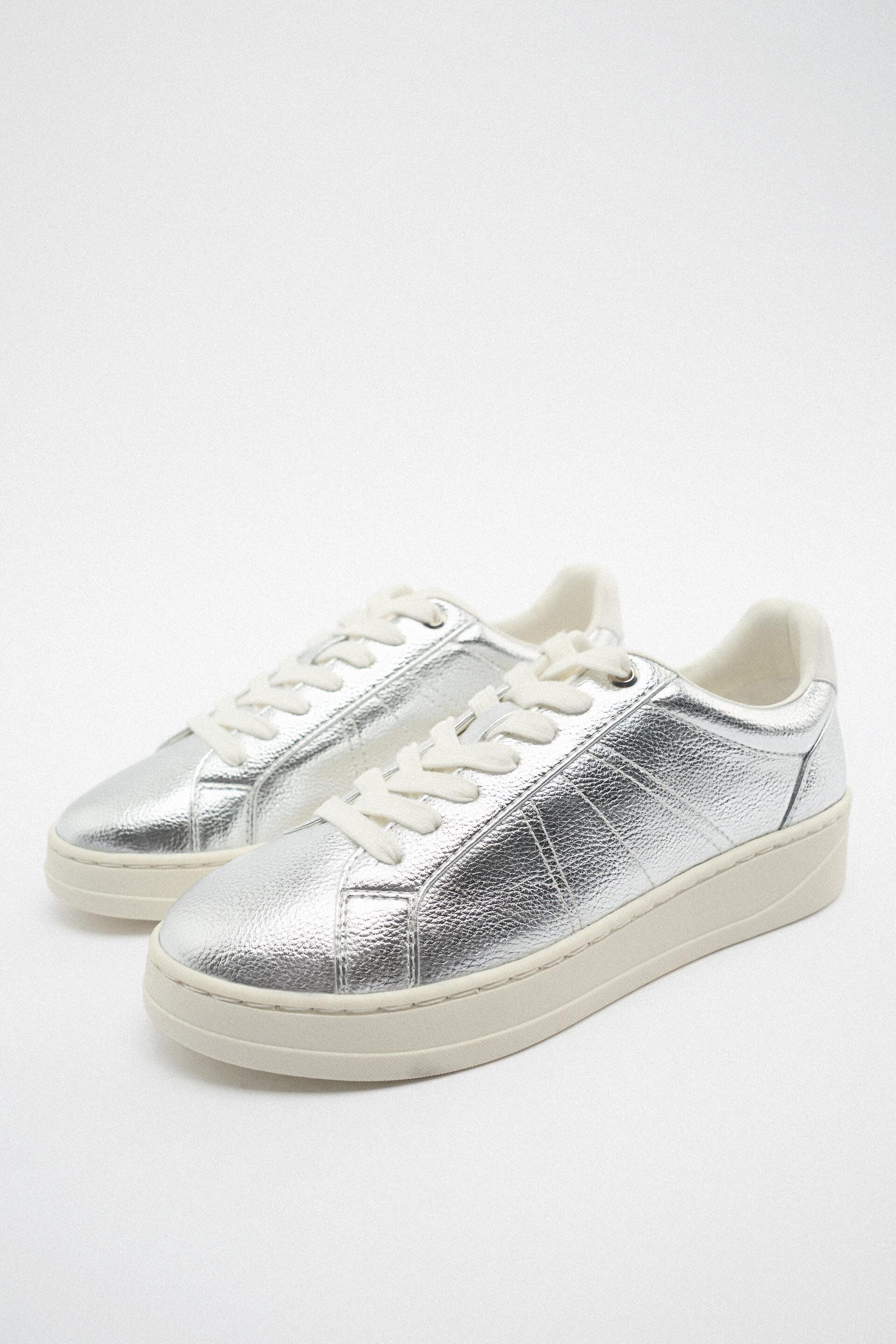 

Кеды женские ZARA 15370010 серебристые 38 RU (доставка из-за рубежа), 15370010