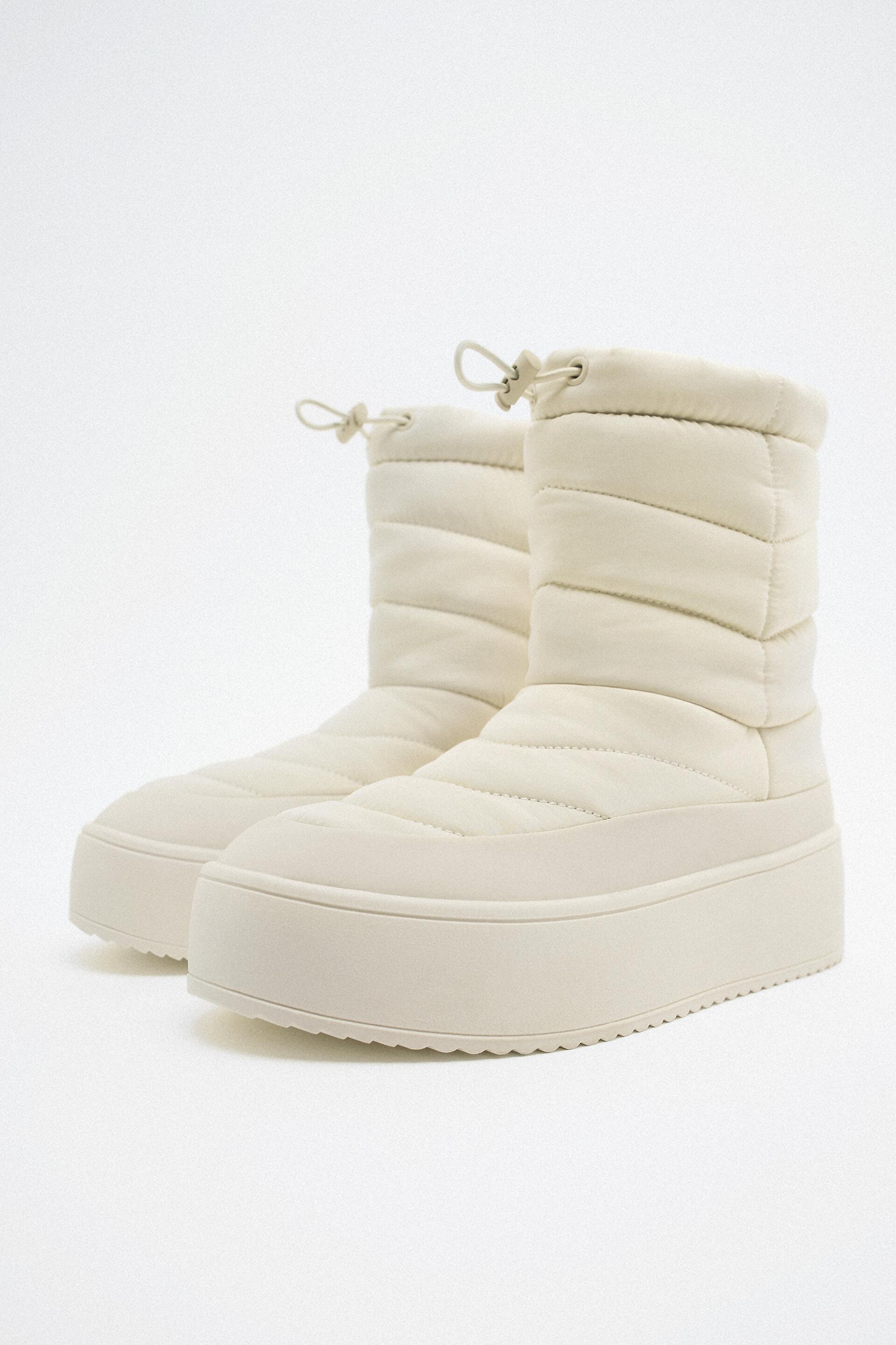 Дутики женские ZARA 15602110 бежевые 40 RU (доставка из-за рубежа)
