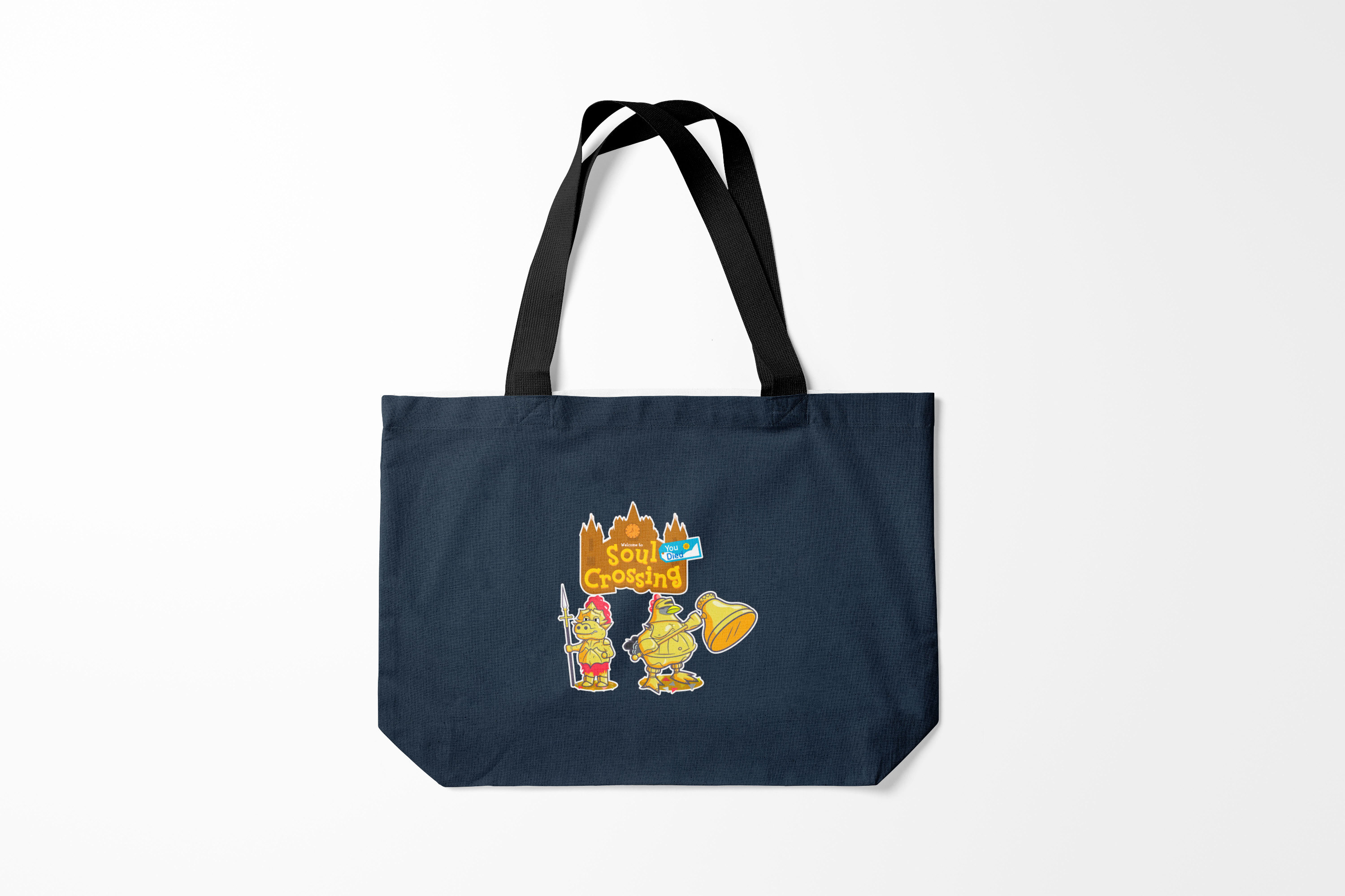 

Сумка шoппер унисекс Burnettie Animal Crossing x Dark Souls, синий, Animal Crossing x Dark Souls