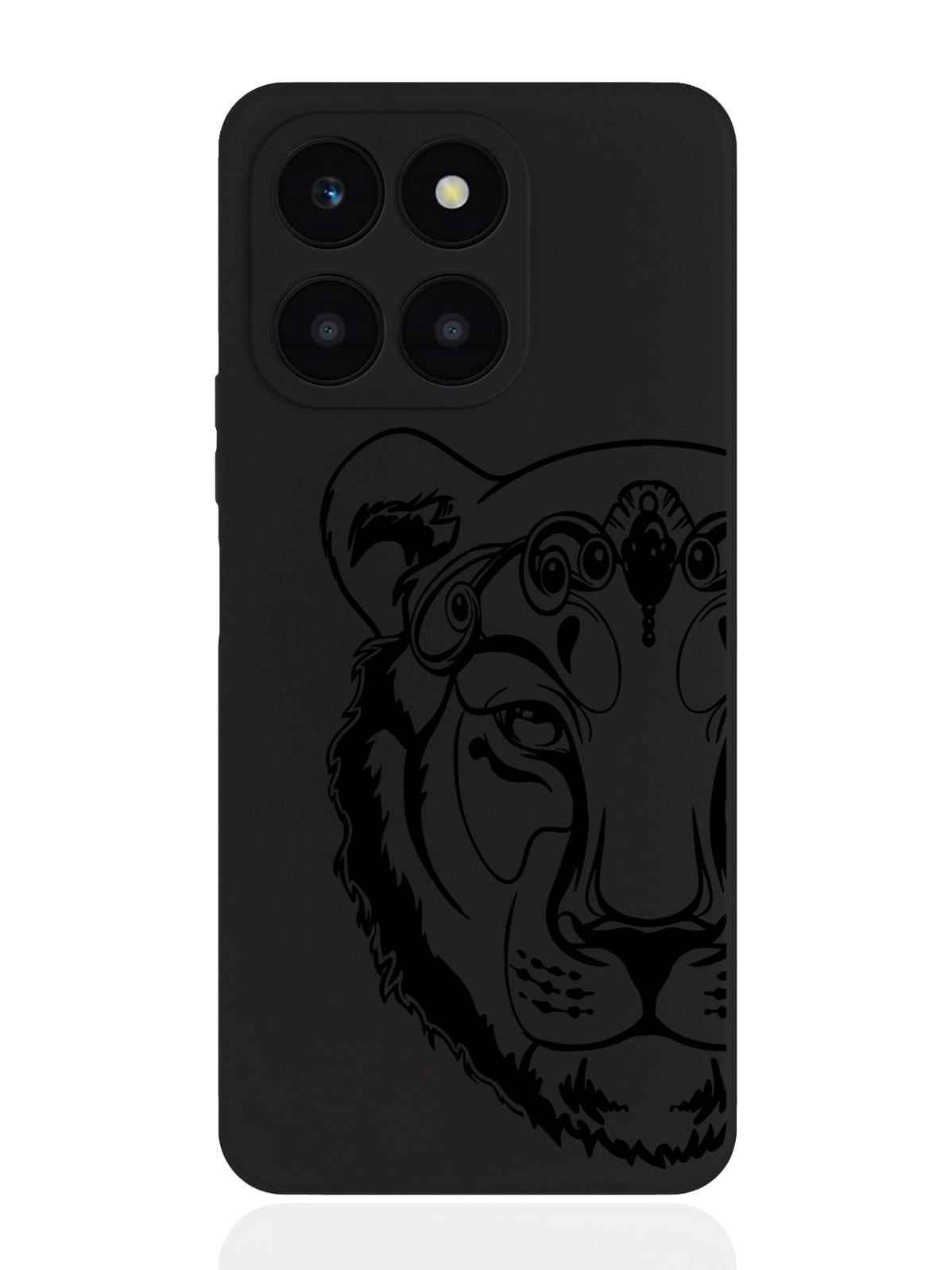 

Чехол для смартфона Honor X6A черный силиконовый Львица, Honor
