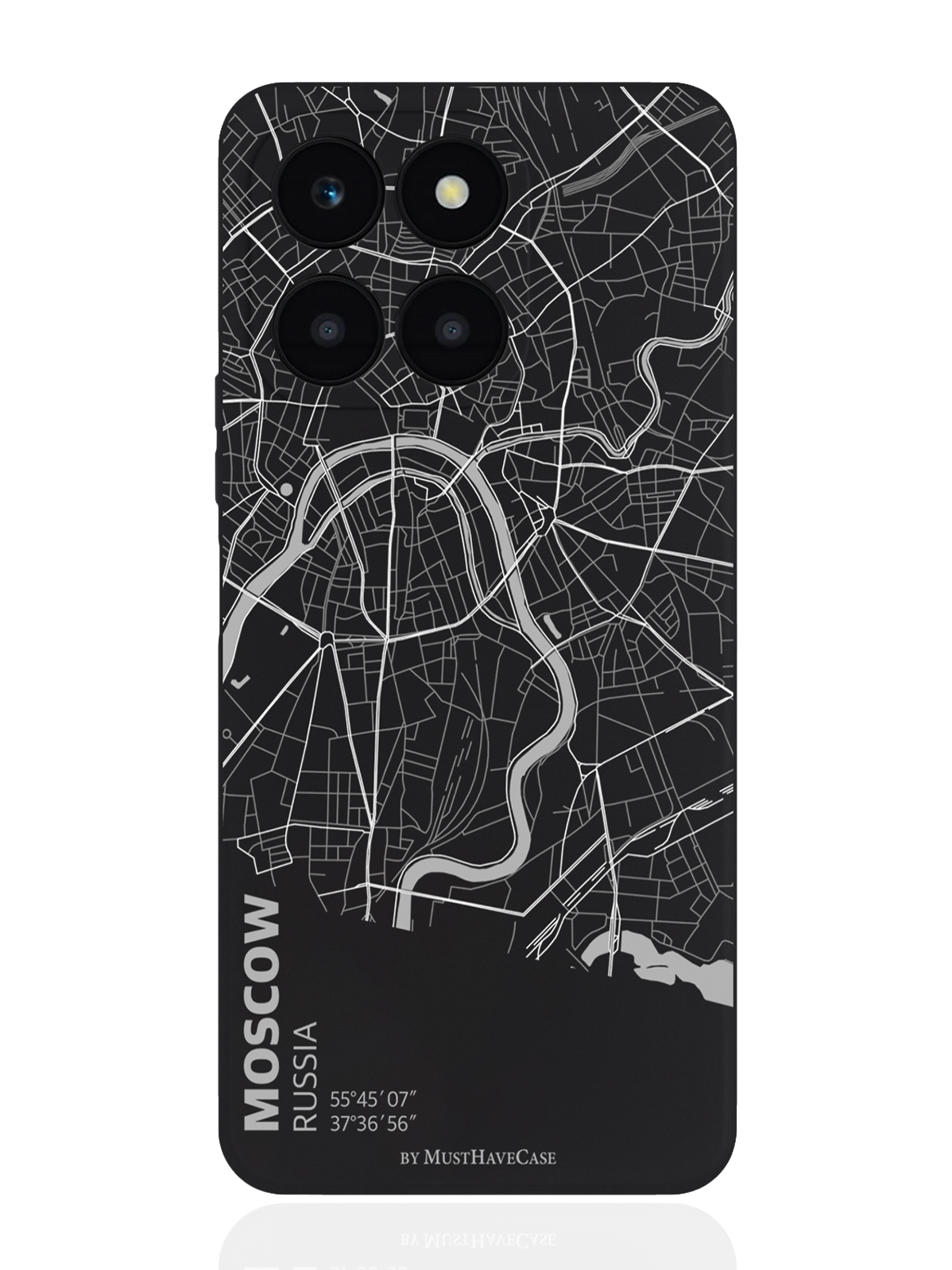 

Чехол для смартфона Honor X6A черный силиконовый Карта Москвы, Серый;черный, Honor