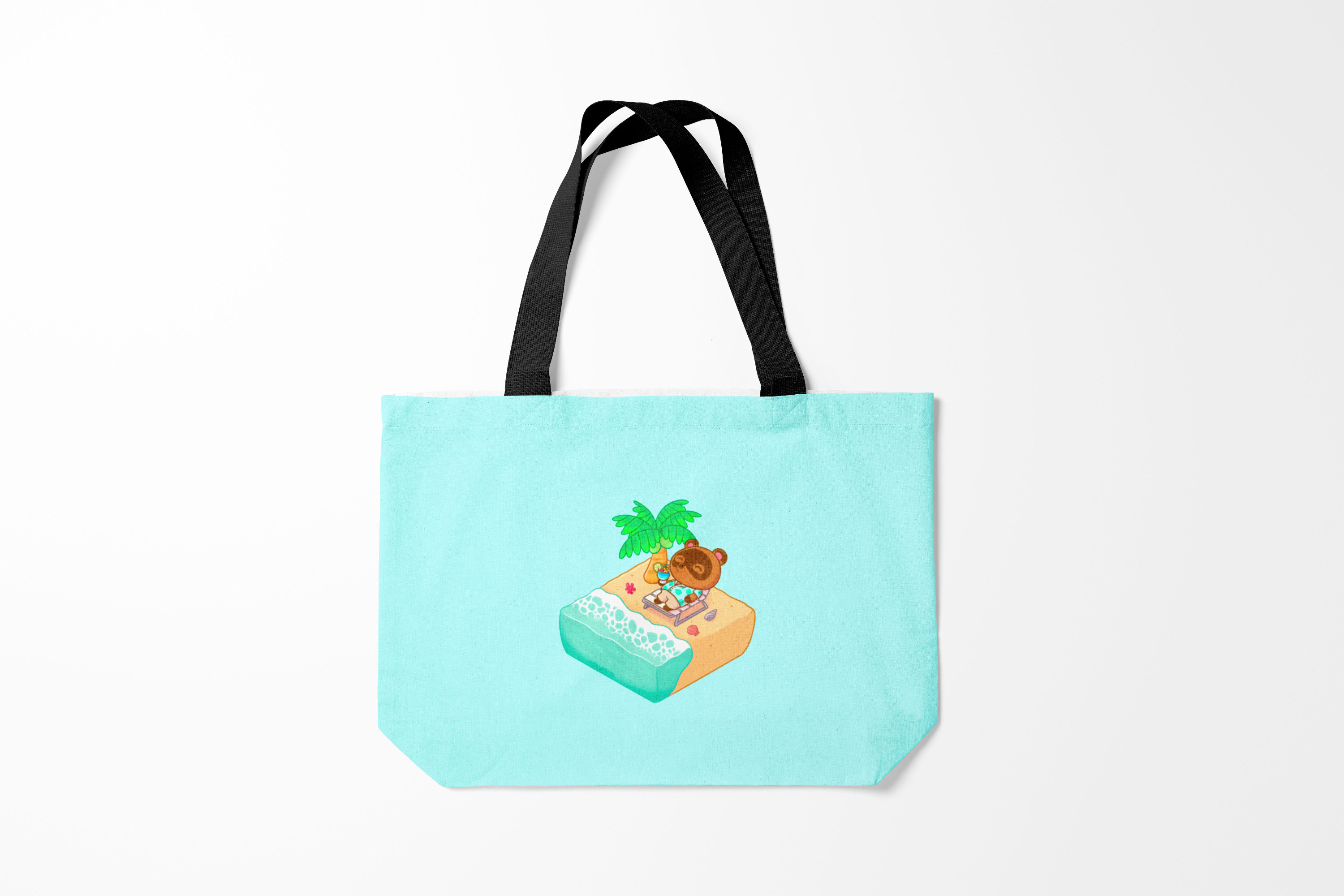 

Сумка шoппер унисекс Burnettie Animal Crossing Beach, голубой, Animal Crossing Beach
